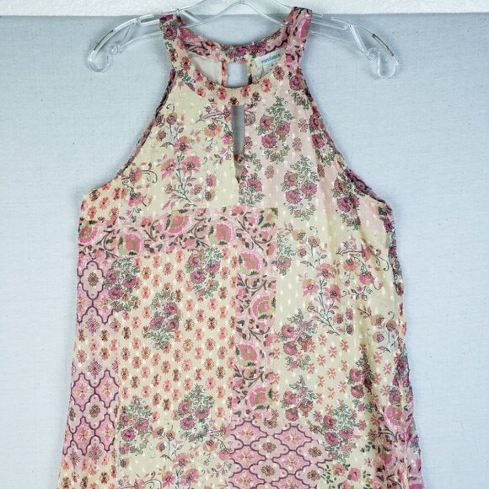 SUNDANCE Carabelle Halter Neck Dress Boho Patchwork Print Floral Lace size 8 - Picture 5 of 15